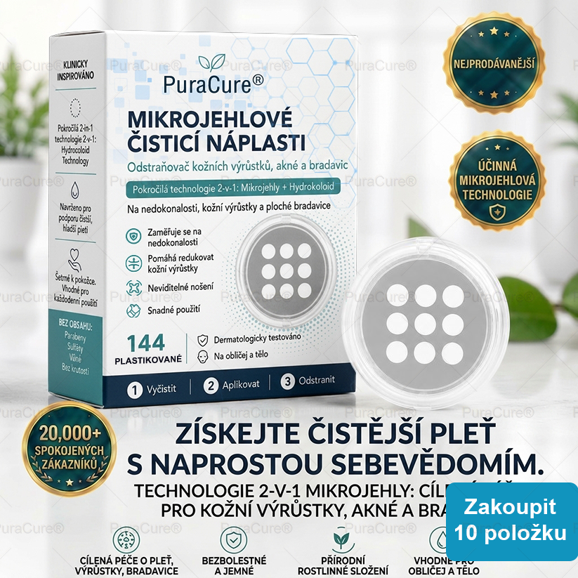 ✨✨PuraCure® 2v1 mikrojehličková a hydrogelová náplast🍀 | Pomáhá odstranit vystouplá znaménka, akné, ploché bradavice a kožní výrůstky | Pomáhá zlepšit vzhled vrásek, jizev a nedokonalostí pleti | Neviditelné náplasti na obličej i tělo