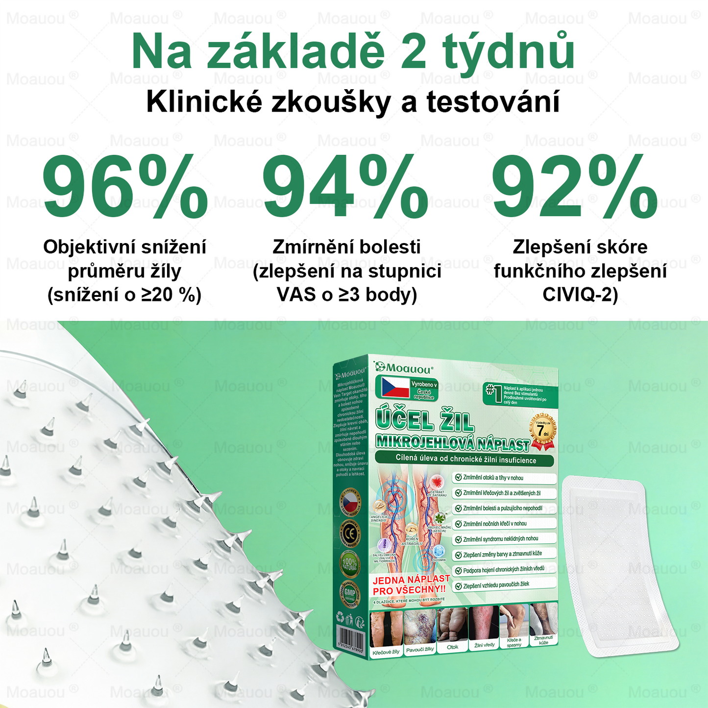 🌿Moauou® Mikrojehličková náplast pro péči o křečové žíly ✅Cílená péče pro unavené a těžké nohy s pocitem pnutí ⚡VELKÁ AKCE!
