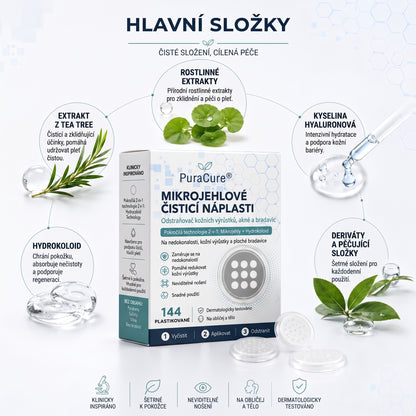 ✨✨PuraCure® 2v1 mikrojehličková a hydrogelová náplast🍀 | Pomáhá odstranit vystouplá znaménka, akné, ploché bradavice a kožní výrůstky | Pomáhá zlepšit vzhled vrásek, jizev a nedokonalostí pleti | Neviditelné náplasti na obličej i tělo